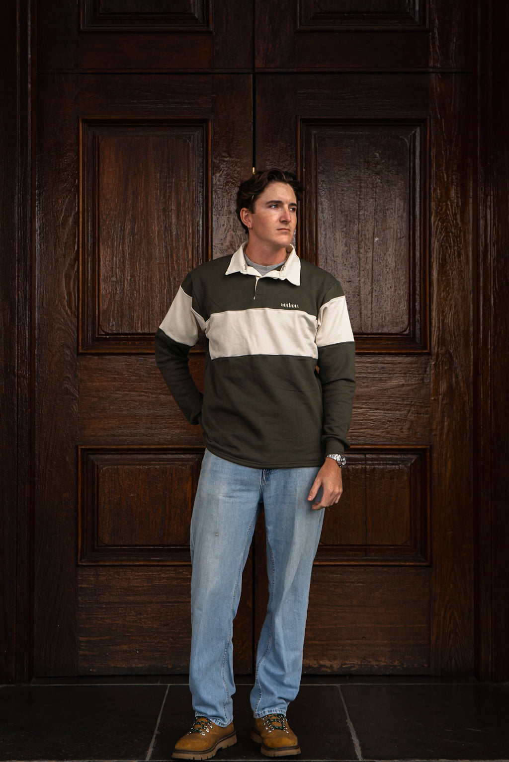 Striped Long Sleeve Polo
